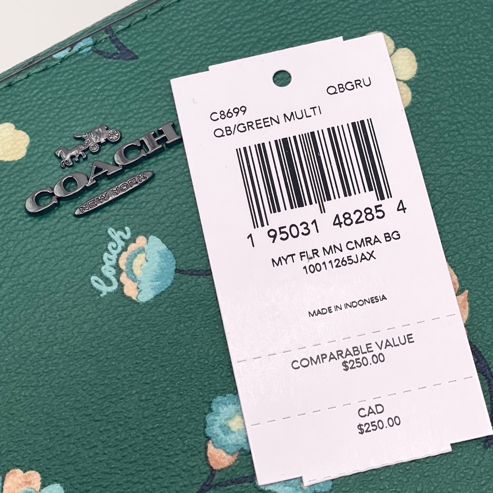Coach Mini Camera Bag With Mystical Floral Print Green Multi - Picture 10 of 12